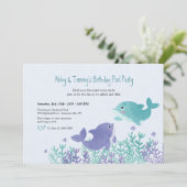 Dolfijnen Twins Verjaardagsfeest Kaart (Staand voorkant)