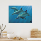 Dolfijnen van Andrew Patsalou Poster (Keuken)