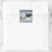 Dolfijnen Vierkante Sticker (Tas)