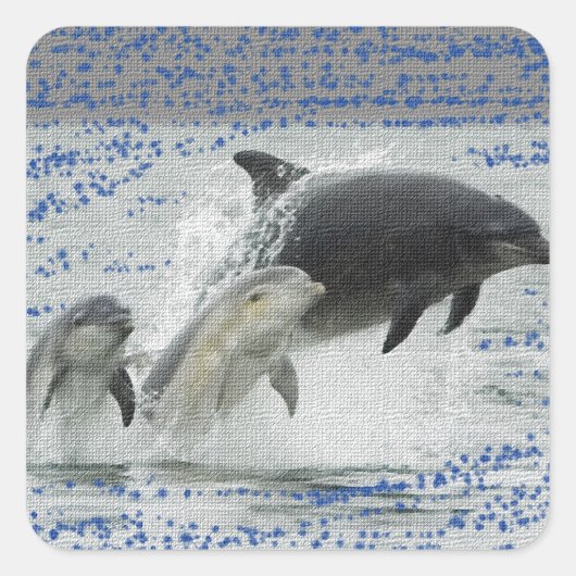 Dolfijnen Vierkante Sticker (Voorkant)
