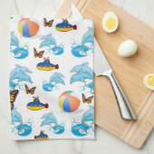 Dolfijnen Vlinder Keuken Handdoek (Quarter Fold)