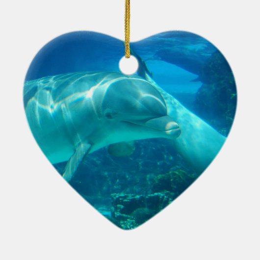 Dolfijnen voor het spelen keramisch ornament (Achterkant)