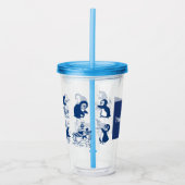 Dolfijnen, walvissen en pinguïns acryl drinkbeker (Voorkant)