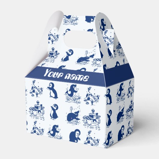 Dolfijnen, walvissen en pinguïns bedankdoosjes (Voorkant Zijde)