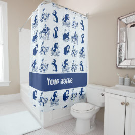 Dolfijnen, walvissen en pinguïns douchegordijn