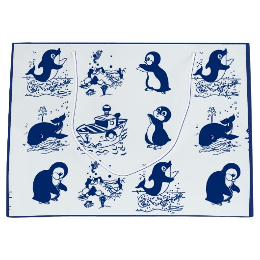 Dolfijnen, walvissen en pinguïns groot cadeauzakje (Voorkant)