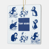 Dolfijnen, walvissen en pinguïns keramisch ornament (Links)