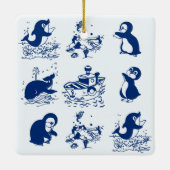 Dolfijnen, walvissen en pinguïns keramisch ornament (Achterkant)