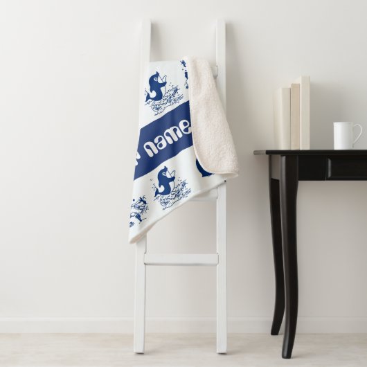 Dolfijnen, walvissen en pinguïns sherpa deken (In situ)