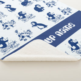 Dolfijnen, walvissen en pinguïns sherpa deken