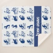 Dolfijnen, walvissen en pinguïns sherpa deken (Voorkant (horizontaal))