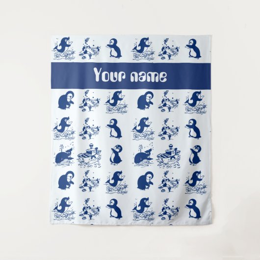 Dolfijnen, walvissen en pinguïns wandkleed (Voorkant)