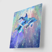 Dolfijnen Wandklok Gelukkig Paar (Hoek)