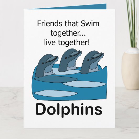 Dolfijnen Water Zoogdier Vriendschap Kaart (Voorkant)