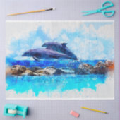 Dolfijnen Waterverf Kunstdekletspraat Tissuepapier (Craft)