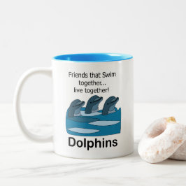 Dolfijnen Zeezoogdier Vriendschap Tweekleurige Koffiemok