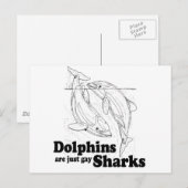 Dolfijnen zijn homoseksuele haaien briefkaart (Voorkant / Achterkant)