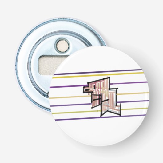 Dolfijnen zomer vreugde button flesopener (Voorkant)