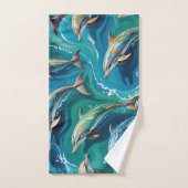 Dolfijnen zwemmen bad handdoek (Handdoek)