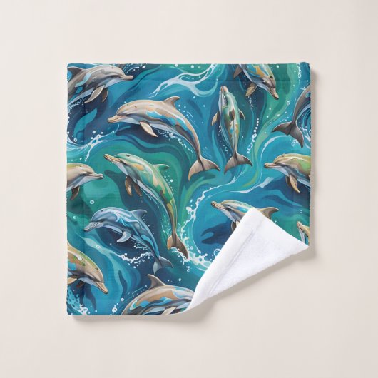 Dolfijnen zwemmen bad handdoek (Wasdoekje)