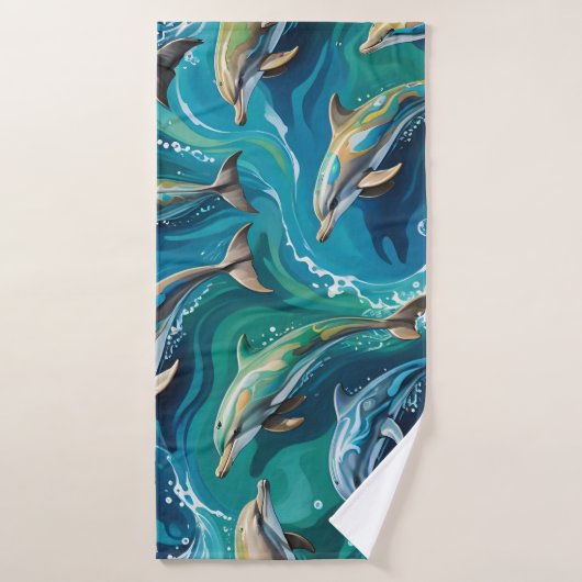 Dolfijnen zwemmen bad handdoek (Badhanddoek)