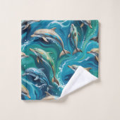 Dolfijnen zwemmen bad handdoek (Wasdoekje)