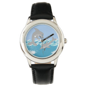 Dolfijnen zwemmen in de oceaan horloge