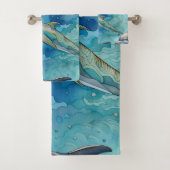 Dolfijnen zwemmen in de zee bad handdoek (Insitu)