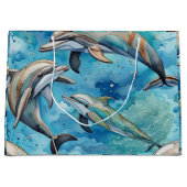 Dolfijnen zwemmen in de zee groot cadeauzakje (Voorkant)