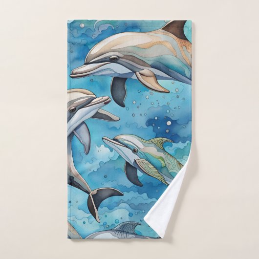 Dolfijnen zwemmen in het zee bad handdoek (Handdoek)