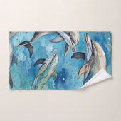 Dolfijnen zwemmen in het zee bad handdoek (Handdoek)