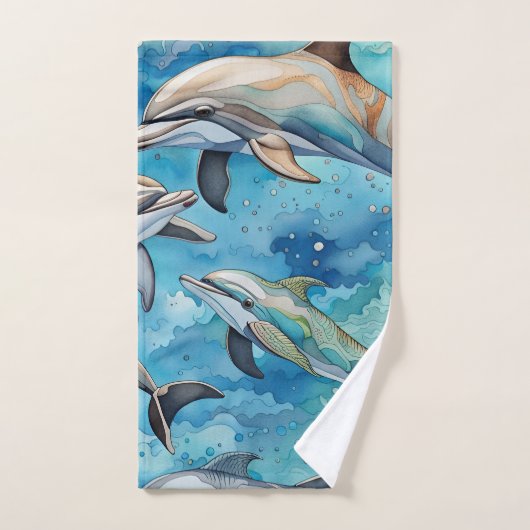 Dolfijnen zwemmen in het zee bad handdoek (Handdoek)
