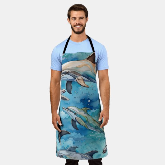 Dolfijnen zwemmen in het zee schort (Gedragen)
