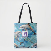 Dolfijnen zwemmen in het zee tote bag (Voorkant)