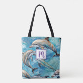 Dolfijnen zwemmen in het zee tote bag (Achterkant)