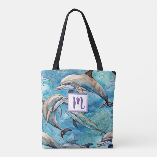 Dolfijnen zwemmen in het zee tote bag (Achterkant)