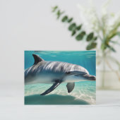Dolfijnen zwemmen onder water briefkaart (Staand voorkant)