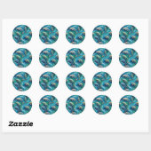 Dolfijnen zwemmen ronde sticker (Vel)