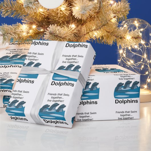 Dolfijnen Zwemmen Samen Vriendschap Cadeaupapier (Feestdagen)