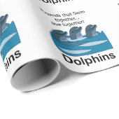 Dolfijnen Zwemmen Samen Vriendschap Cadeaupapier (Rol Hoek)