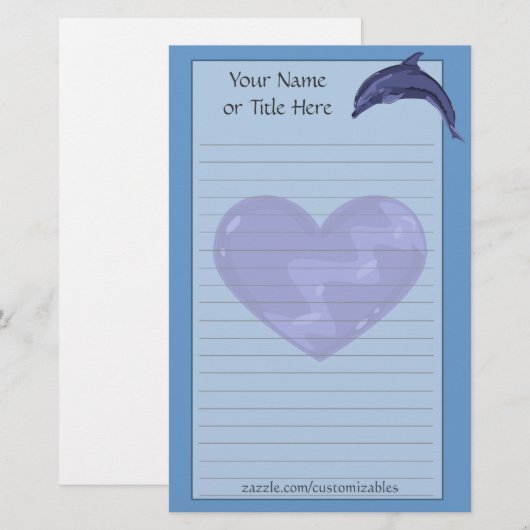 Dolfijnenbakkerij met flessenoplossing briefpapier (Voorkant / Achterkant)