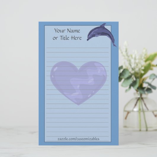 Dolfijnenbakkerij met flessenoplossing briefpapier (Staand voorkant)