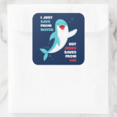 Dolfijnengeloof Kinder Jezus redt van zonde Christ Vierkante Sticker (Tas)