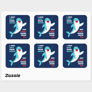 Dolfijnengeloof Kinder Jezus redt van zonde Christ Vierkante Sticker