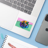 Dolfijnengolf sticker (Laptop met iPhone)