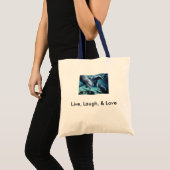 dolfijnenknelpunten, live, Laugh en Love Tote Bag (Voorkant (product))