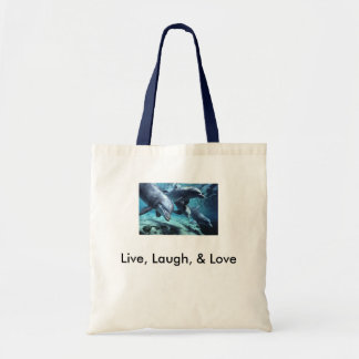dolfijnenknelpunten, live, Laugh en Love Tote Bag