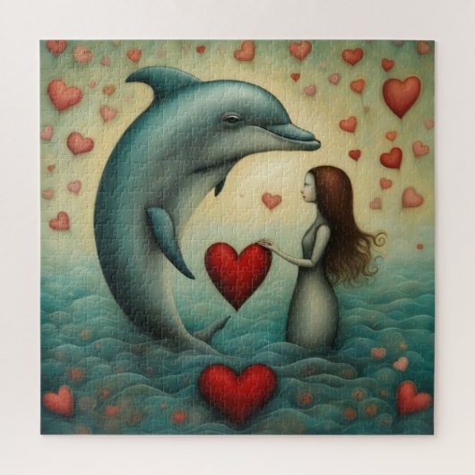 Dolfijnenliefde 1 legpuzzel (Verticaal)
