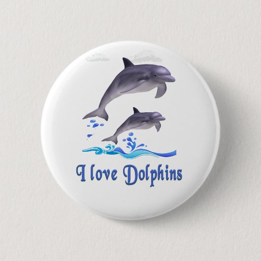 Dolfijnenliefde Ronde Button 5,7 Cm (Voorkant)