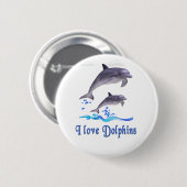 Dolfijnenliefde Ronde Button 5,7 Cm (Voorkant /achterkant)
